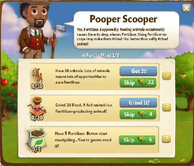 farmville 2 a fertile mind: pooper scooper rewards, bonus