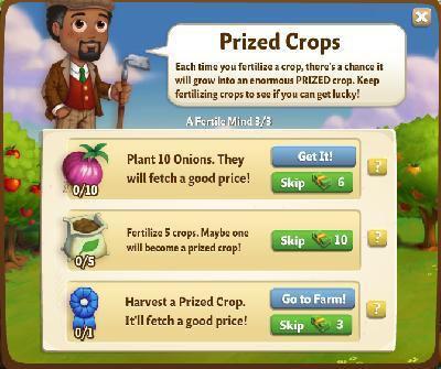 farmville 2 a fertile mind: prized crops rewards, bonus