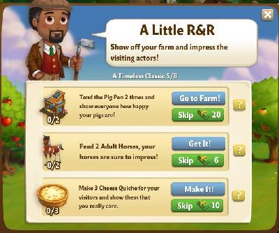 farmville 2 a timeless classic: a little r and r rewards, bonus