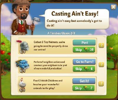 farmville 2 a timeless classic: casting ain't easy rewards, bonus