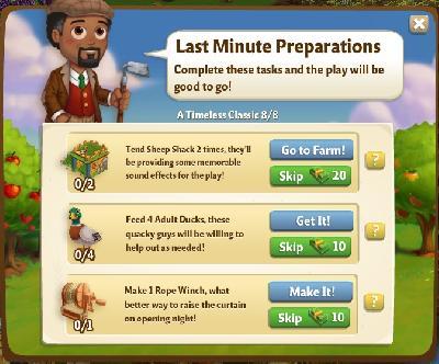 farmville 2 a timeless classic: last minute preparations rewards, bonus