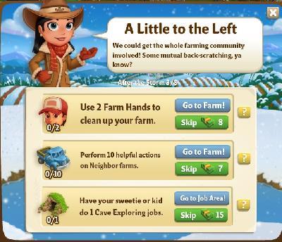 farmville 2 after the  storm: a little to the left rewards, bonus