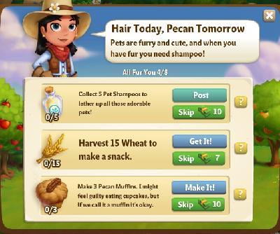 farmville 2 all fur you: hair today, pecan tomorrow rewards, bonus