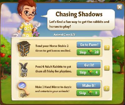 farmville 2 animal care: chasing shadows rewards, bonus