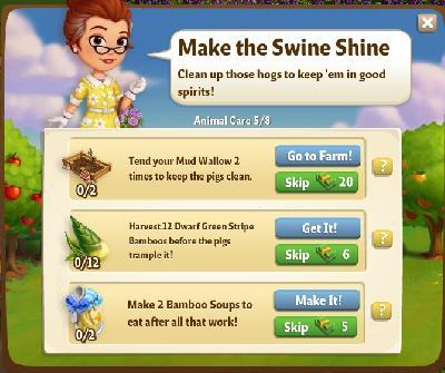 farmville 2 animal care: make the swine shine rewards, bonus