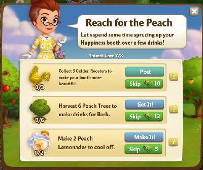 farmville 2 animal care: reach for the peach rewards, bonus