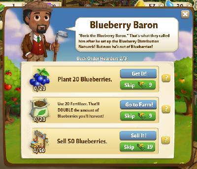 farmville 2 back order hoarders: blue berry baron rewards, bonus