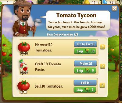farmville 2 back order hoarders: tomato tycoon rewards, bonus