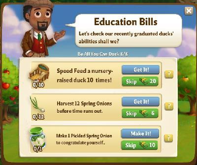 farmville 2 bee all you can duck: education bills rewards, bonus