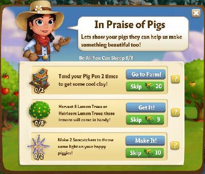 farmville 2 be all you can sheep: in praise of pigs rewards, bonus