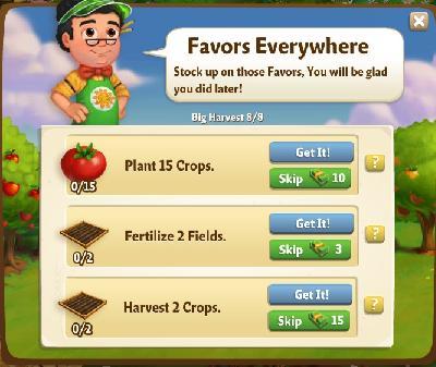 farmville 2 big harvest: favors everywhere rewards, bonus