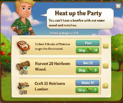 farmville 2 birthday surprise: heat up the party rewards, bonus