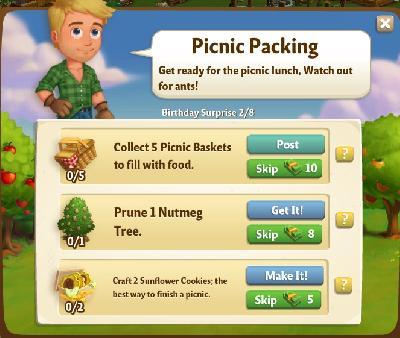 farmville 2 birthday surprise: picnic packing rewards, bonus
