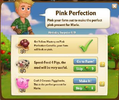 farmville 2 birthday surprise: pink perfection rewards, bonus