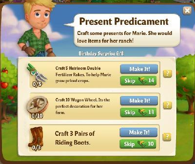 farmville 2 birthday surprise: present predicament rewards, bonus