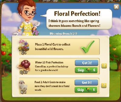 farmville 2 blooming brunch: floral perfection rewards, bonus