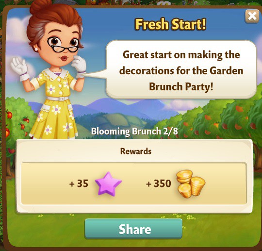 farmville 2 blooming brunch: lovely settings rewards, bonus