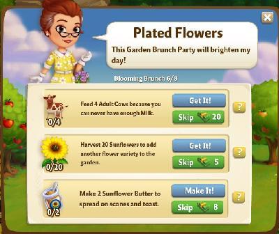 farmville 2 blooming brunch: plated flowers rewards, bonus