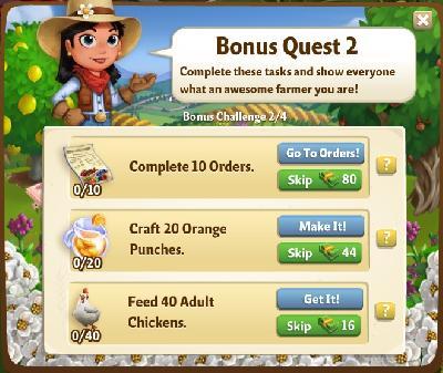 farmville 2 bonus challenge: bonus quest 2 rewards, bonus