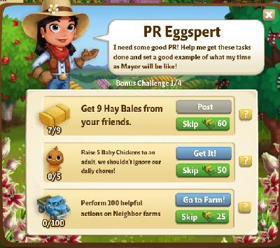 farmville 2 bonus challenge: pr eggspert rewards, bonus