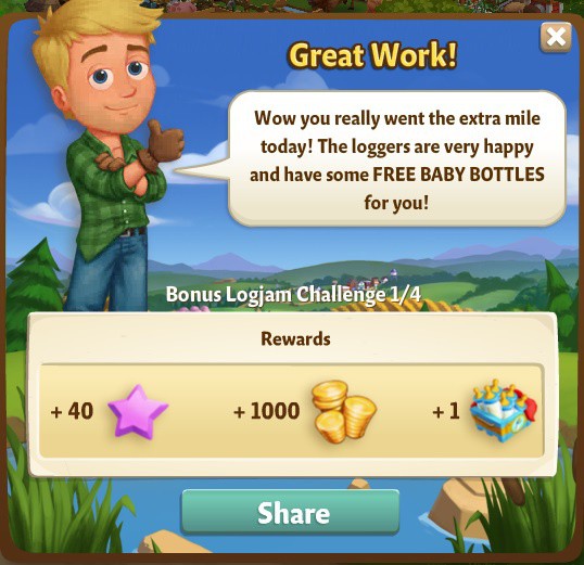 farmville 2 bonus logjam challange: hungry hungry loggers rewards, bonus