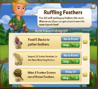farmville 2 bonus logjam challange: ruffling feathers rewards, bonus
