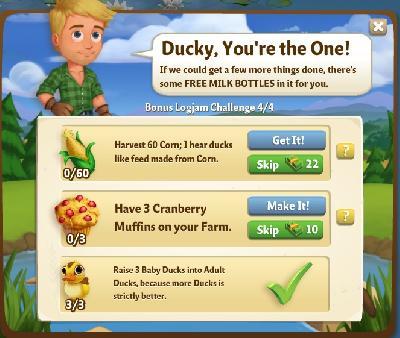 farmville 2 bonus logjam challenge: ducky you are the one rewards, bonus