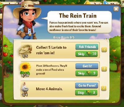 farmville 2 bossy beasts: the rein train rewards, bonus