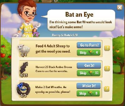 farmville 2 bunny and hutch: bat an eye rewards, bonus