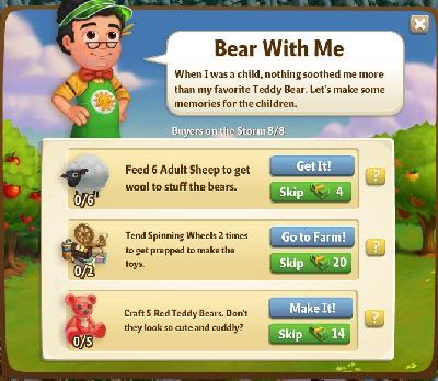 farmville 2 buyers in the storm: bear with me rewards, bonus