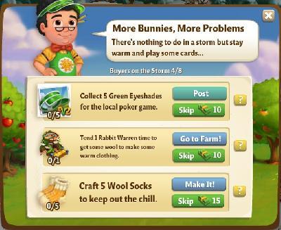 farmville 2 buyers in the storm: more bunnies, more problems rewards, bonus