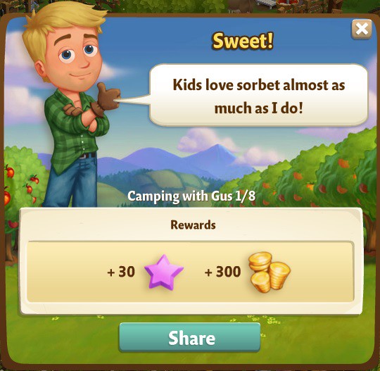 farmville 2 camping with gus: be prepared rewards, bonus