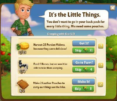 farmville 2 camping with gus: it's the little things rewards, bonus