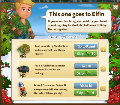 farmville 2 community caring: this one goes to elfin rewards, bonus