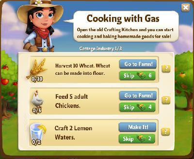 farmville 2 cottage industry: cooking with gas rewards, bonus