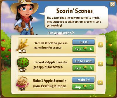 farmville 2 cottage industry: scorin scones rewards, bonus
