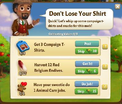 farmville 2 cultivating values: dont lose your shirt rewards, bonus