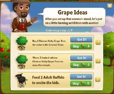 farmville 2 cultivating values: grape ideas rewards, bonus