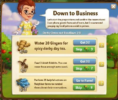 farmville 2 derby dates and deadlines: down to business rewards, bonus