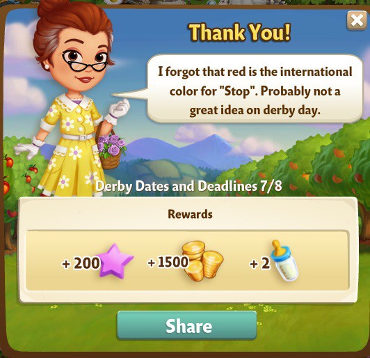 farmville 2 derby dates and deadlines: lady in red rewards, bonus