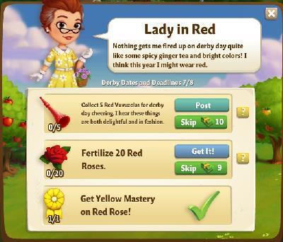 farmville 2 derby dates and deadlines: lady in red rewards, bonus