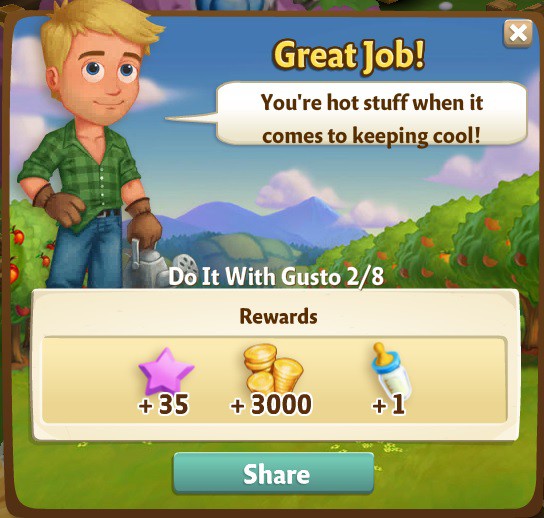farmville 2 do it with gusto: don't sweat it rewards, bonus