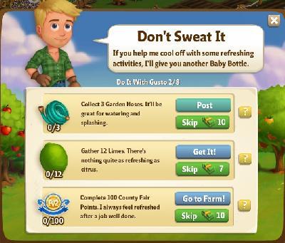 farmville 2 do it with gusto: don't sweat it rewards, bonus