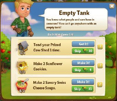 farmville 2 do it with gusto: empty tank rewards, bonus