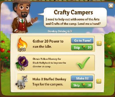 farmville 2 donkey driving: crafty campers rewards, bonus