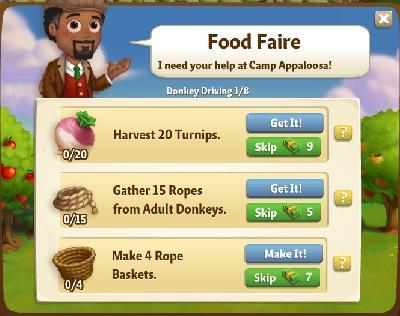 farmville 2 donkey driving: food faire rewards, bonus