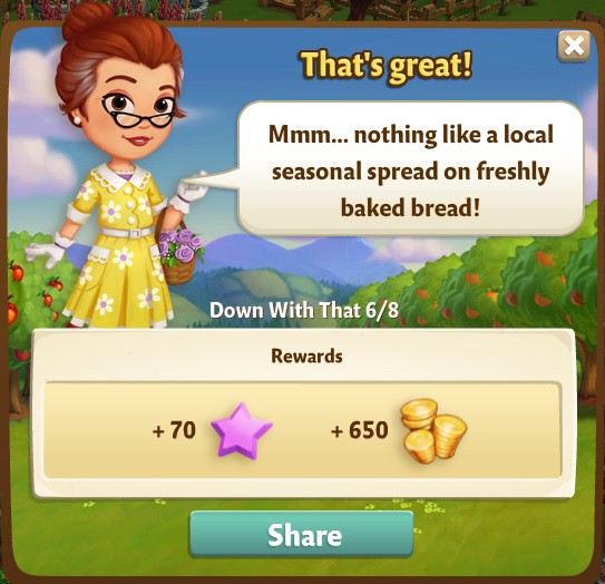 farmville 2 down with that: a lovely spread rewards, bonus
