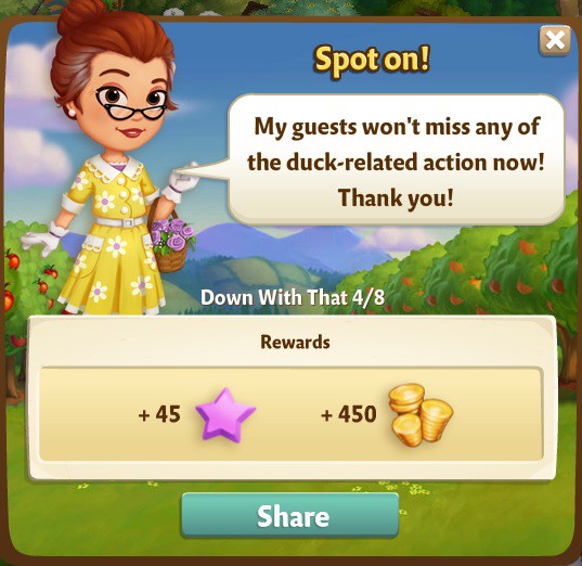 farmville 2 down with that: duck watching rewards, bonus