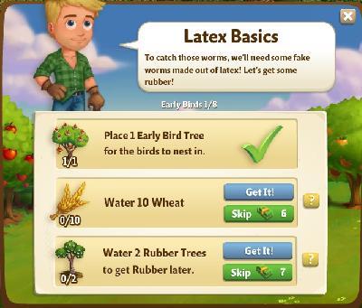 farmville 2 early birds: latex basics rewards, bonus