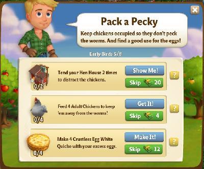 farmville 2 early birds: pack a pecky rewards, bonus